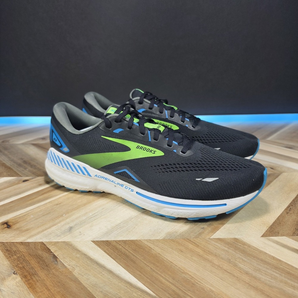 Brooks Adrenaline GTS 23 Black Blue Men's 13 Narrow Running Shoes 1103911B006